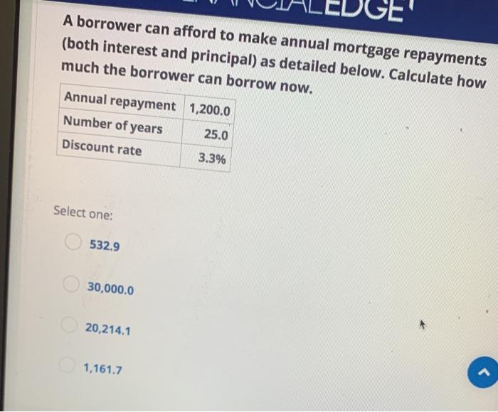 please answer! will give thumbs up! A borrower can afford to make