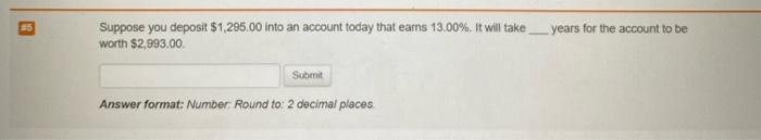 Really need help on this one please and thank you! Suppose you