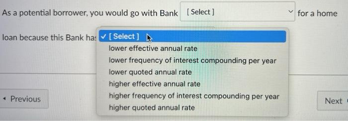 home loan interest rates. Bank #1 charges 5% per year, compounded quarterly.