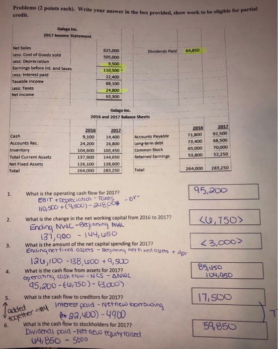  Problems (2 points each). Write your answer in the box provided,