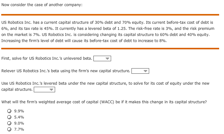 optimal capital structure Review this situation: Universal Exports Inc. is trying to