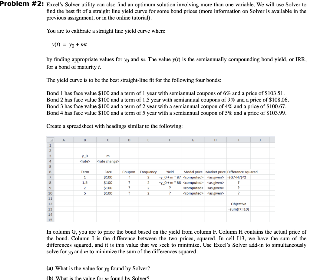  Problem #2: Excel's Solver utility can also find an optimum solution