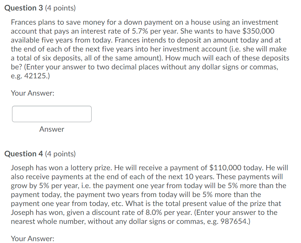 Can someone help me with question 3? Question 3 (4 points) Frances