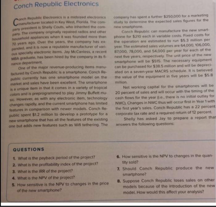  Conch Republic Electronics onch Republic Electronics is a midsired electronics pany