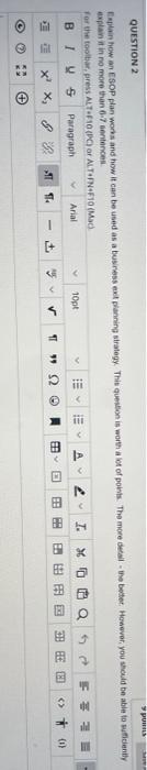  pum QUESTION 2 Explain how an ESOP plan words and how