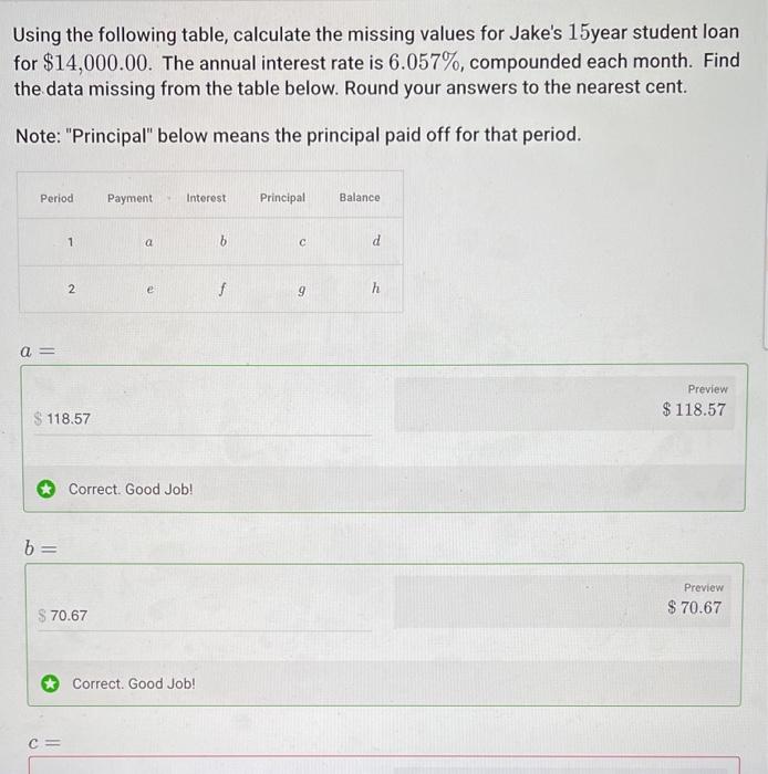 Fond the data missing from the table below. Round your answers to