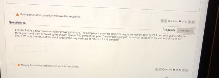  > Moving to another question will save this response. Question 16