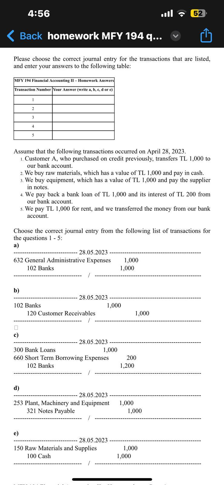  Please choose the correct journal entry for the transactions that are