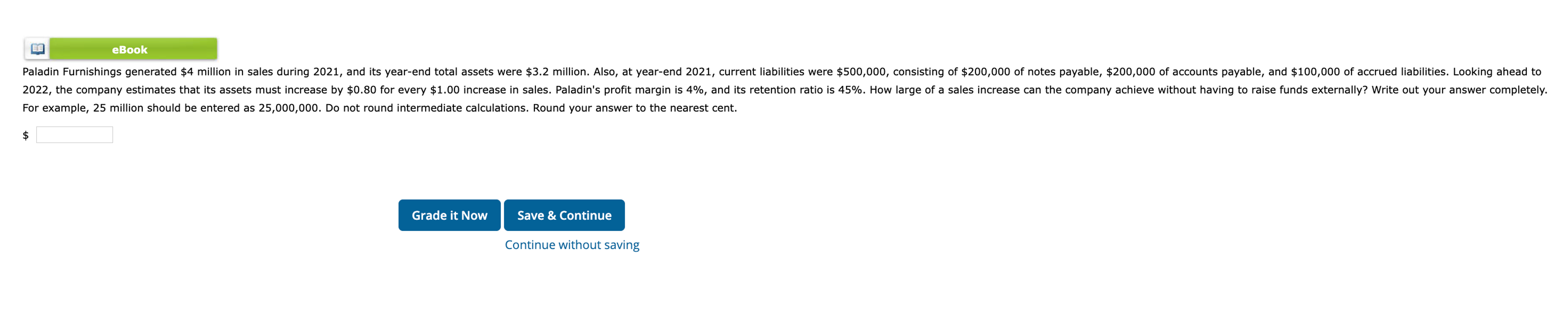  eBook For example, 2 5 million should be entered as 2