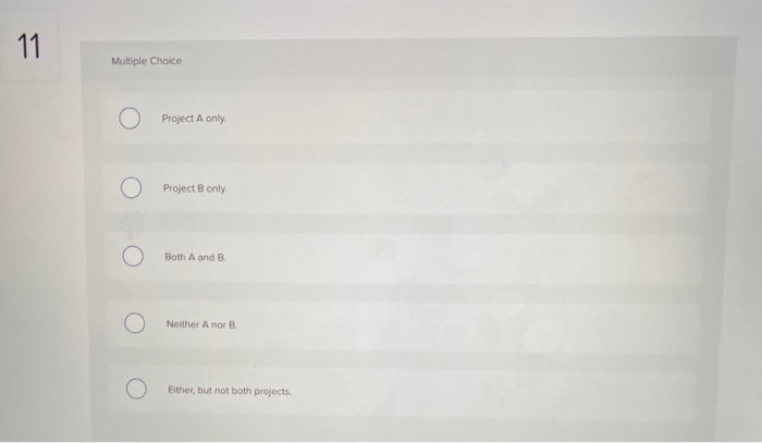 all of its projects. Currently, the firm is analyzing two independent projects.