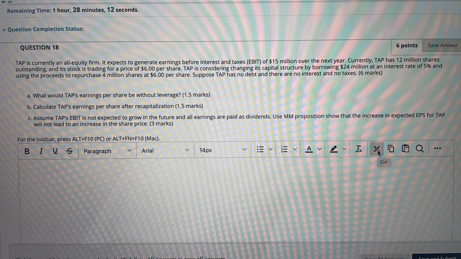 The probability of success is 65% and the probability of failure is