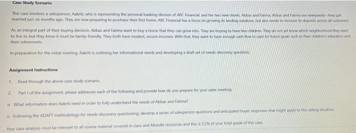 asap Case Study Scenario This cine involves a salesperson Aakrits, who is