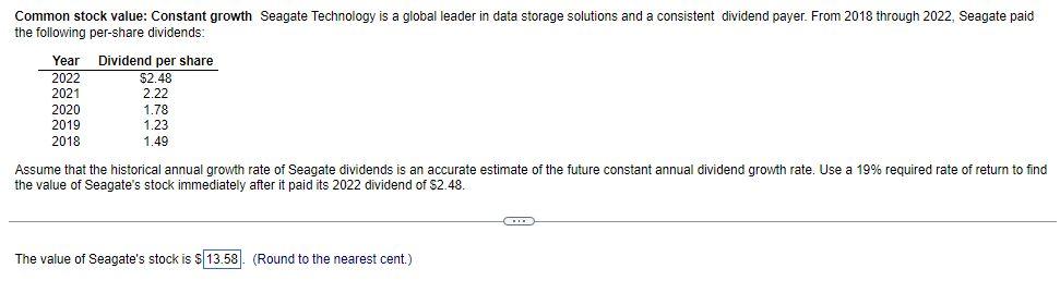 Please be sure about answer. Got it wrong thanks. Common stock value: