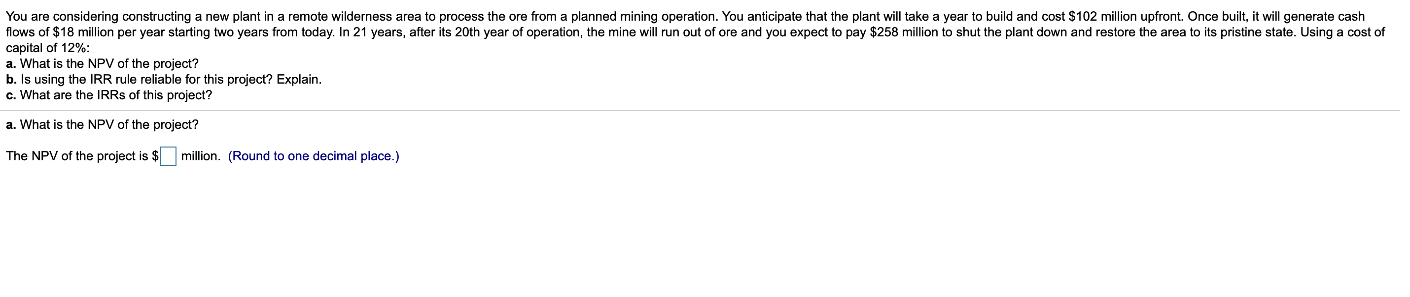 Please. answer A B & C You are considering constructing a new