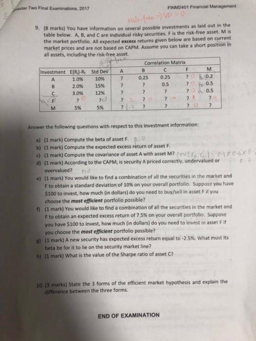  Could u please show me how it works? Two Final Examinations,