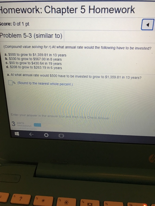  Homework: Chapter 5 Homework core: 0 of 1 pt Problem 5-3