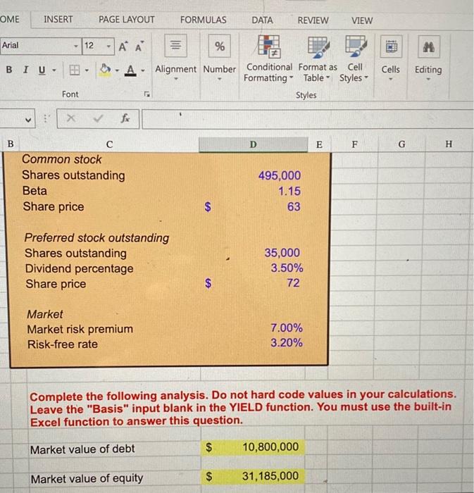 Watson Power Co., find the WACC. Assume the company's tax rate is