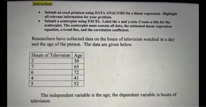  please answr G,H,I Instructions: . . Submit an excel printout using