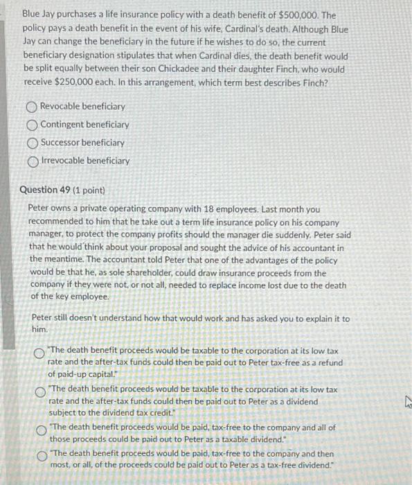  please mark the correct option as well thanks Blue Jay purchases