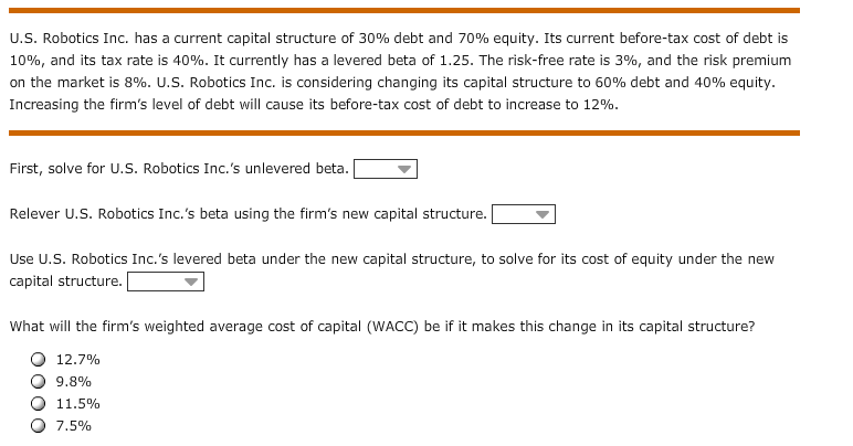 Exports Inc. is trying to identify its optimal capital structure. Universal Exports