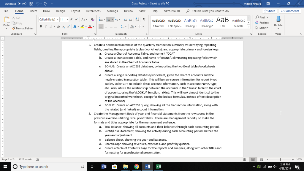 Class Project - Saved to this PC AutoSave on mitesh hirpara