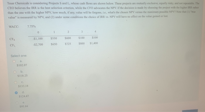 shown below. However, before Lasik decided to accept or reject the project,