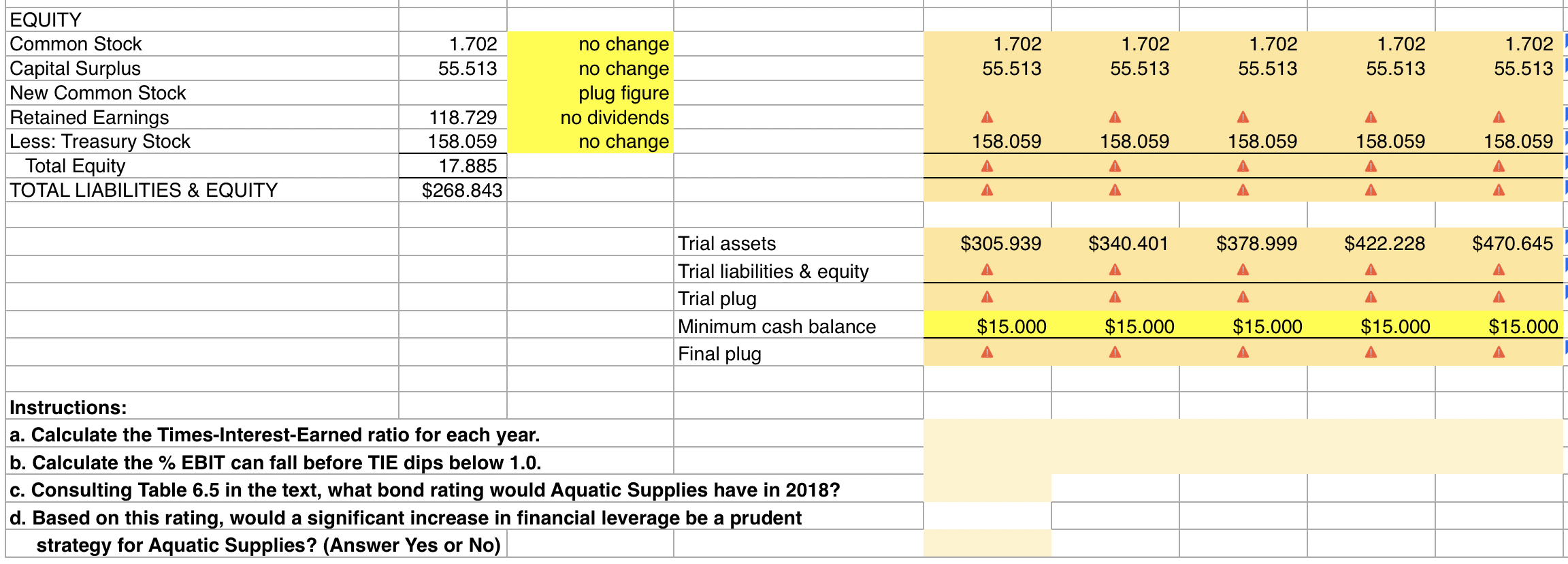 calculations to avoid circularity issues. Instructions are at the bottom of the