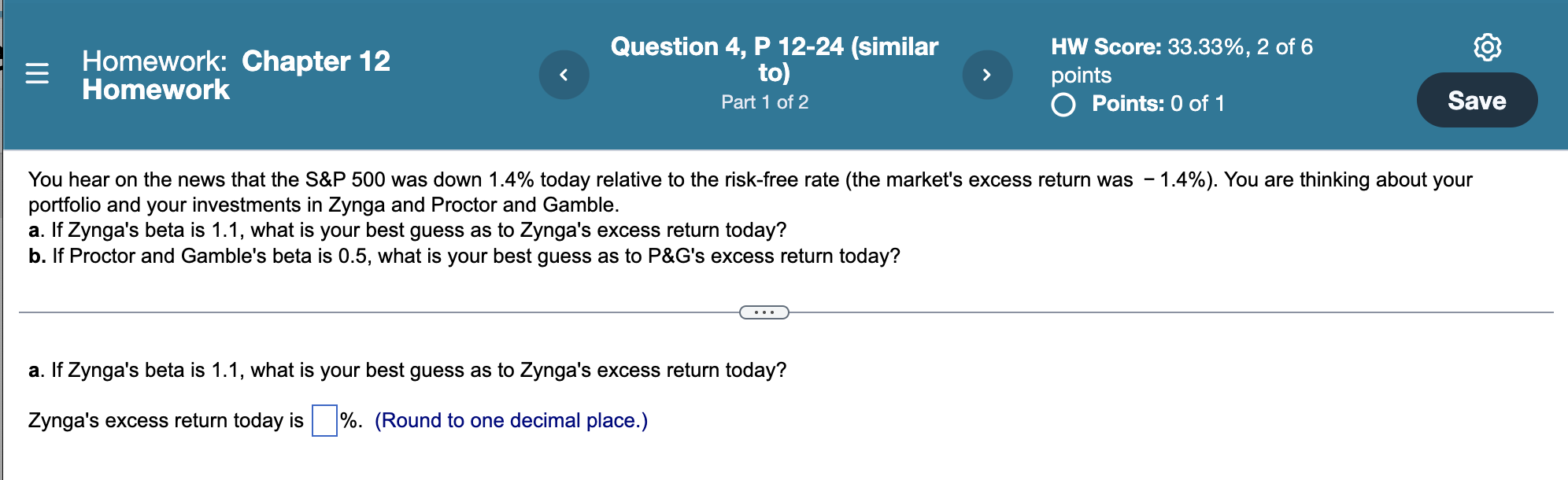 = Homework: Chapter 12 Homework Question 4, P 12-24 (similar to)