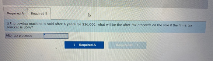 new sewing machine for $90,000 that will be depreciated over 5 years