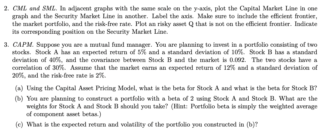  2. CML and SML. In adjacent graphs with the same scale