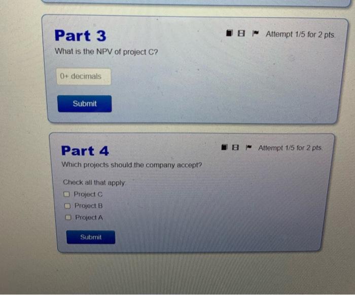projects Project Initial cash flow cash flow in 1 year -8,900 10,680