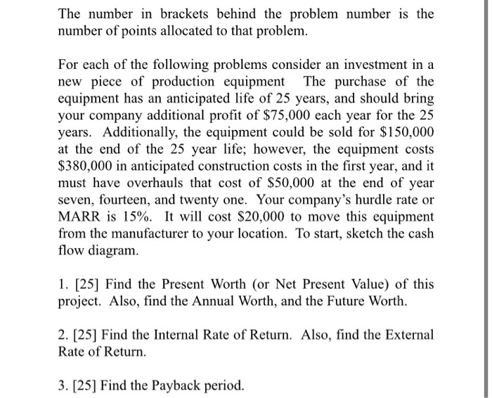  The number in brackets behind the problem number is the number