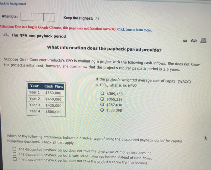  ck to Assignment Attempts: Keep the Highest: 14 ttention: Due to