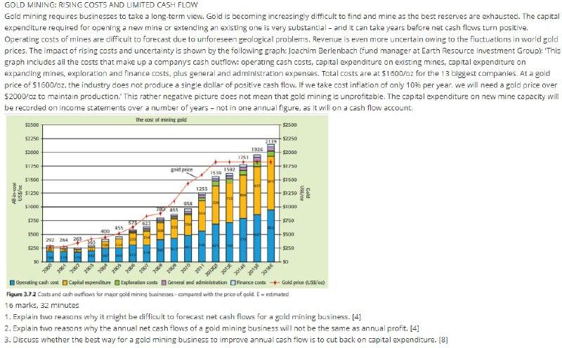 please solve all three question , ineed typed answer urgently GOLD MINING: