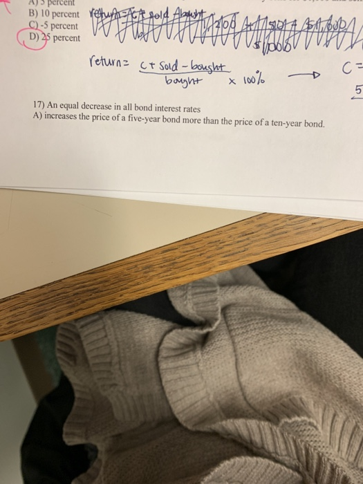  Please explain why #17 is B 5 percent ) 10percent percent