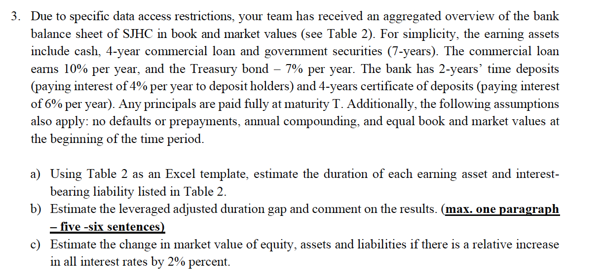 Can someone help me to do this question in Excel 3. Due