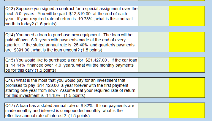  Q13) Suppose you signed a contract for a special assignment over