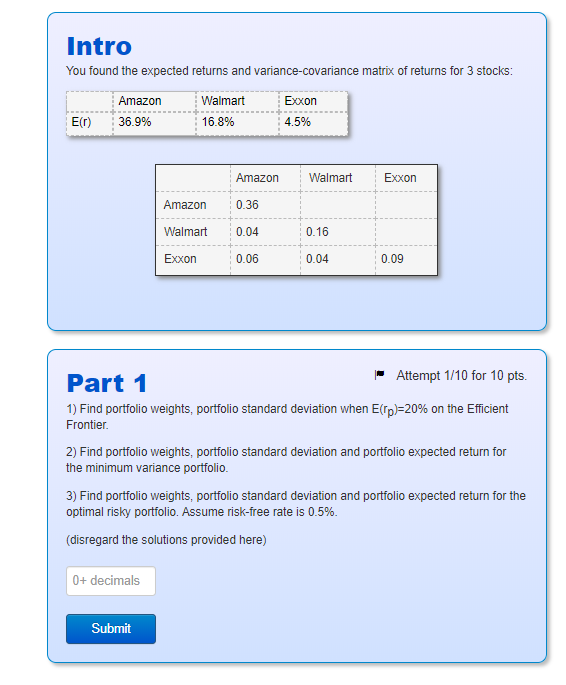  Do it in Excel document show the work please Intro You