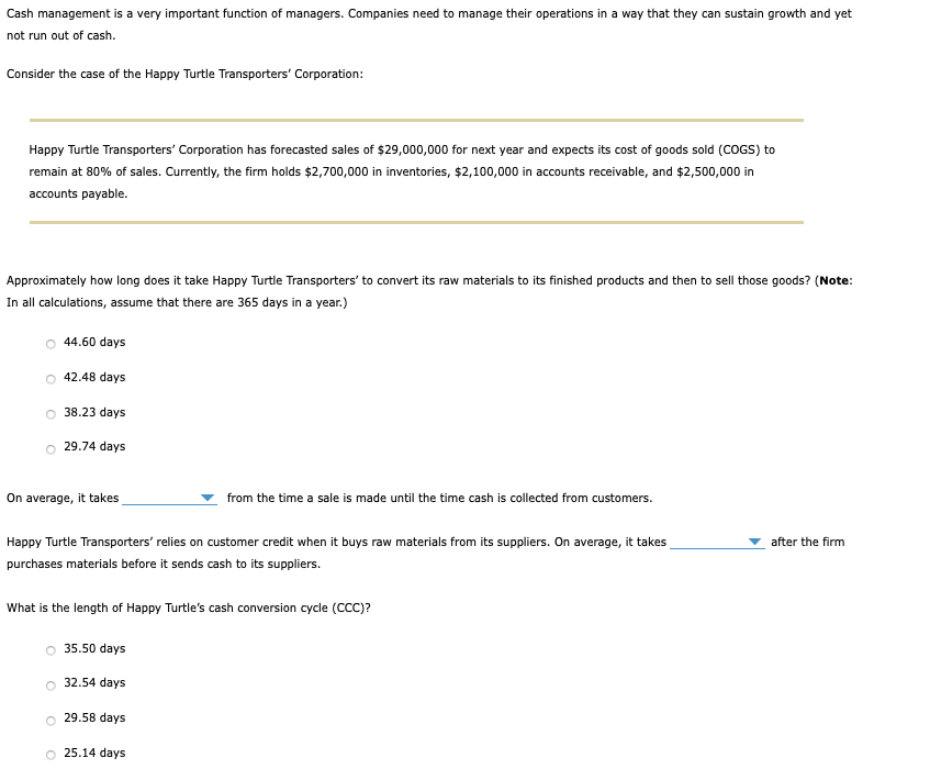 Please help!! Will rate if correct! Cash management is a very important