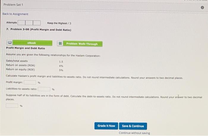  Problem Set 1 Back to Assignment Attempts Keep the Highest /