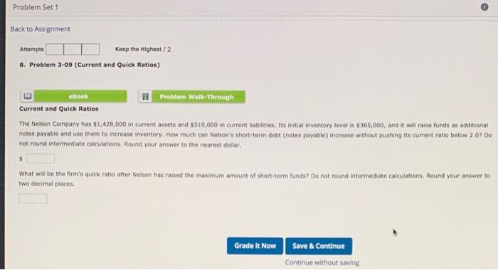  Problem Set 1 0 Back to Assignment Attempts Keep the Highest/2