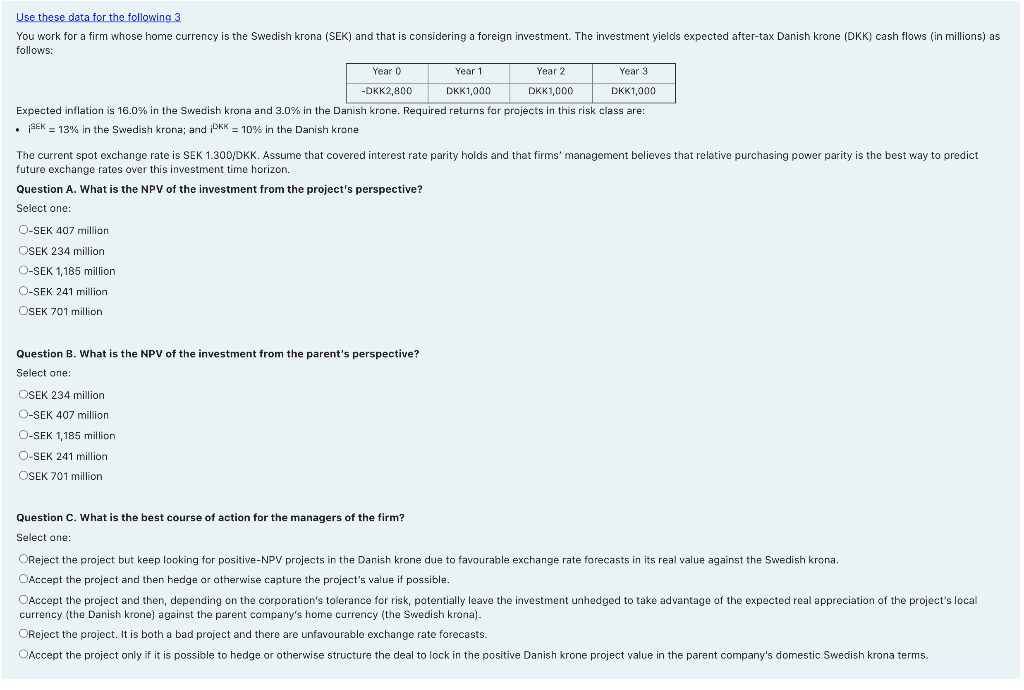 Please look at the attached screenshot for the question Use these data
