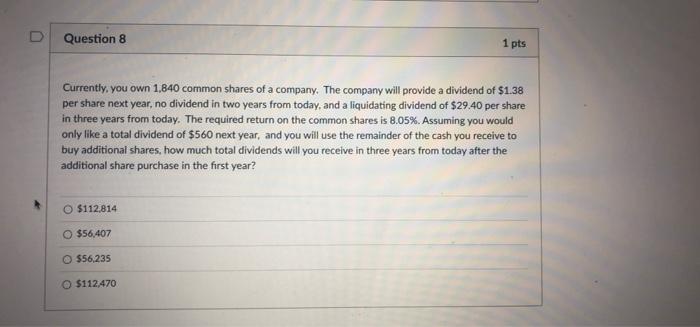 company will provide a dividend of $1.38 per share next year, no