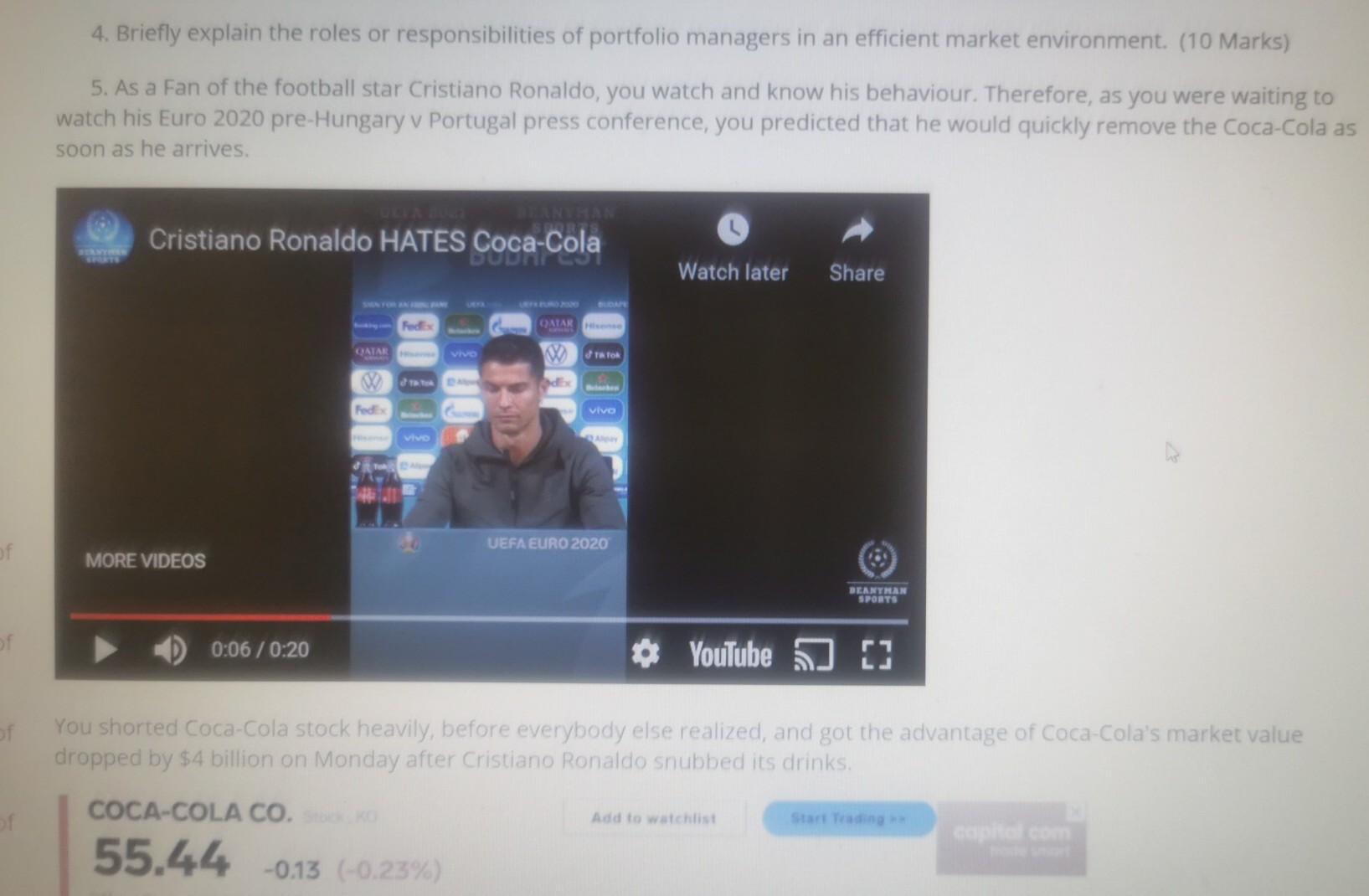 hand Final Part II 1. Briefly explain the concept of the efficient