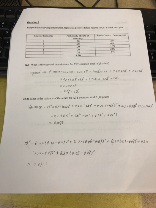  Please provide formula and process for solving 2.1 and 2.2 .