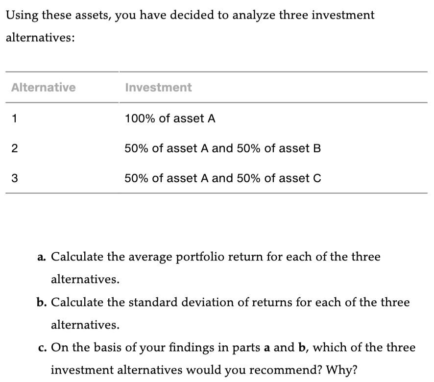 andCover the period 20212024. A) Calculate the average portfolio return for each