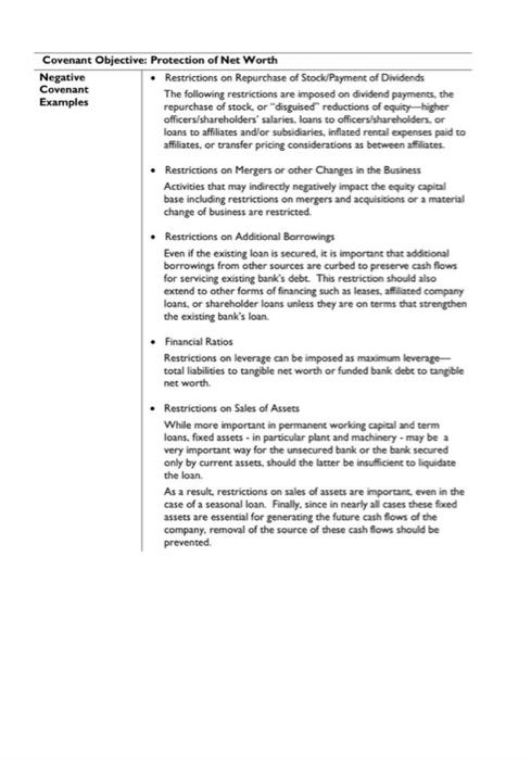 preserving cash flow for debt repayment based on the specific type of