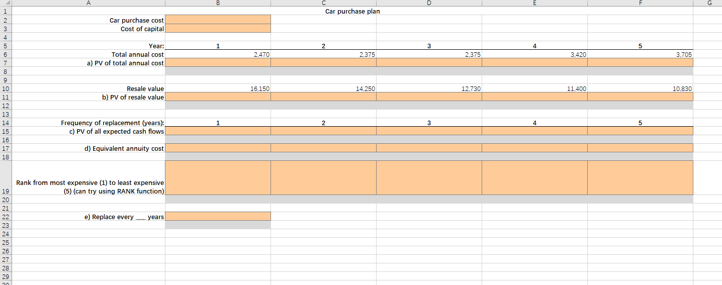 replacement plan for the company car. The new car to be purchased