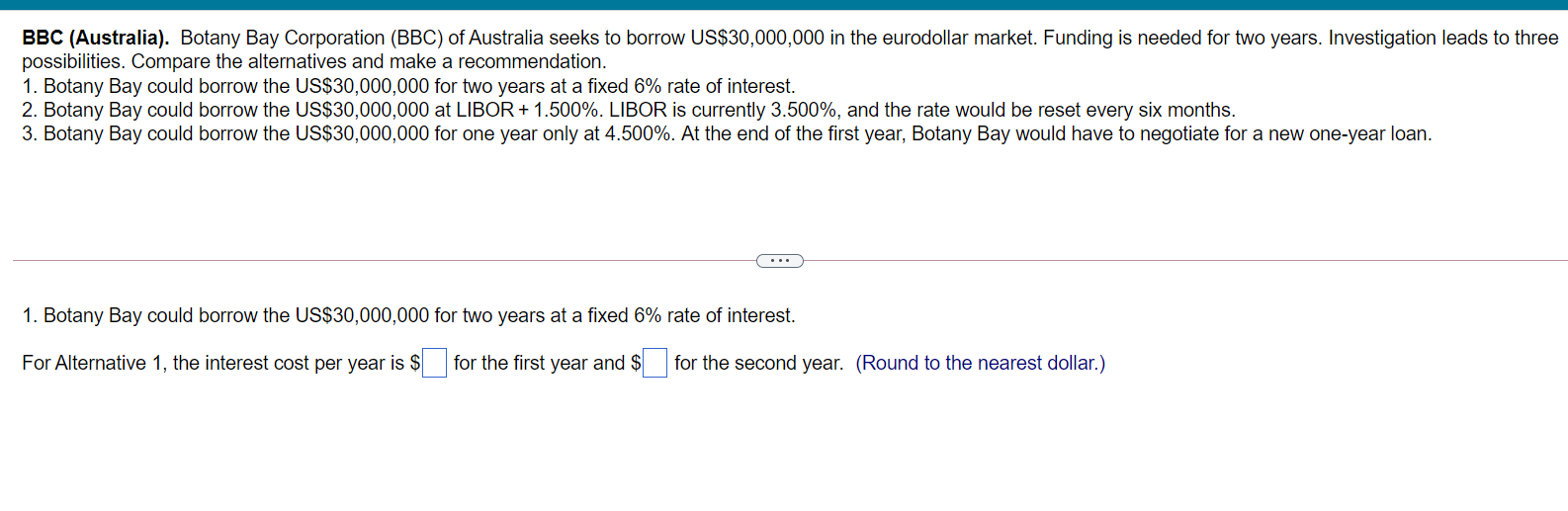 please answer 1-3 alternatives have submitted question multiple times and a Chegg