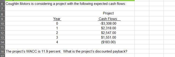 Please break down the solution/formulas used 6 Coughlin Motors is considering